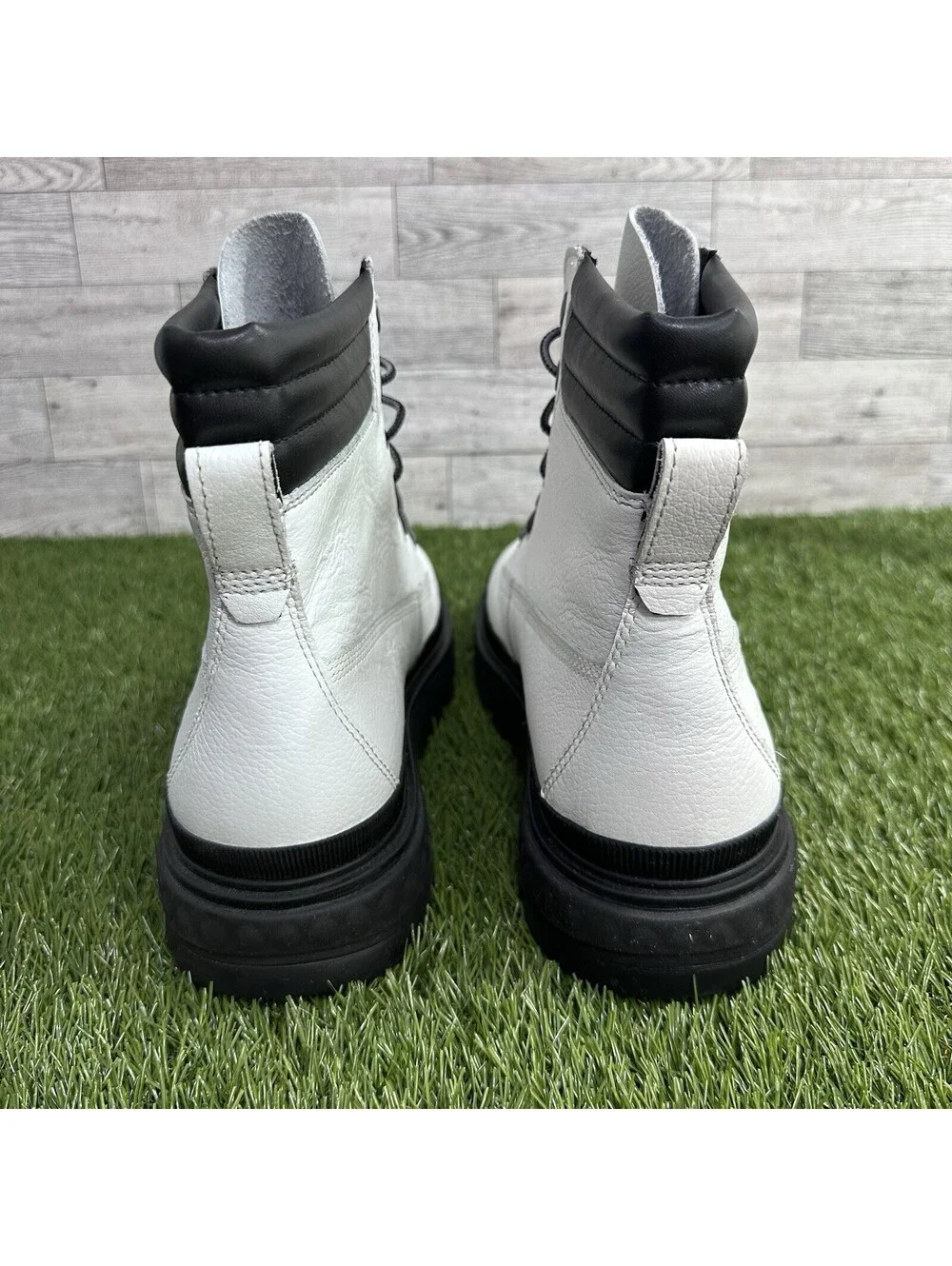 TIMBERLAND A2JQH Women Boots  White Leather Laced GreenStride ReBOTL Size 9